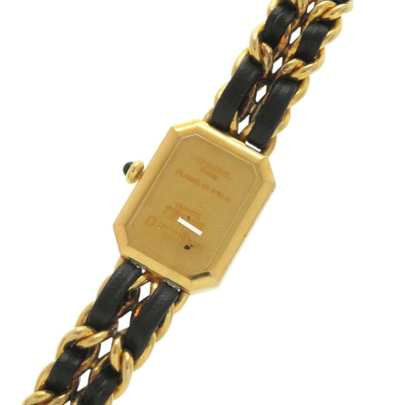 Chanel Premier M Leather Black Gold Quartz Watch Dial