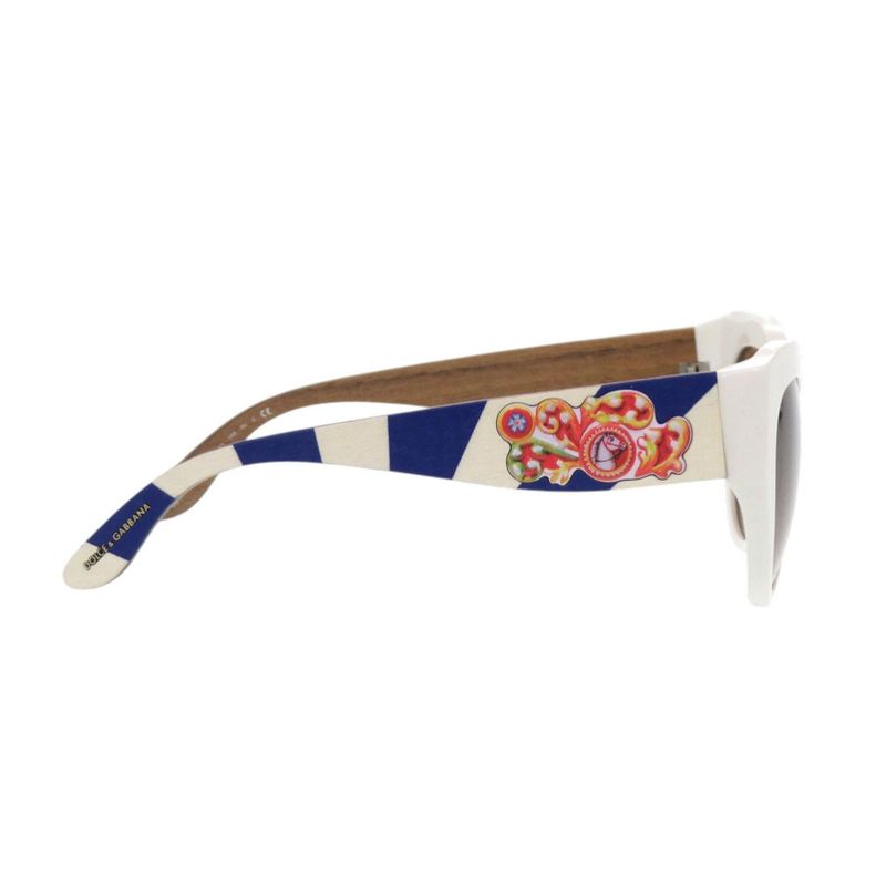 Dolce & Gabbana Sicilian Carre White Plastic Wood Blue