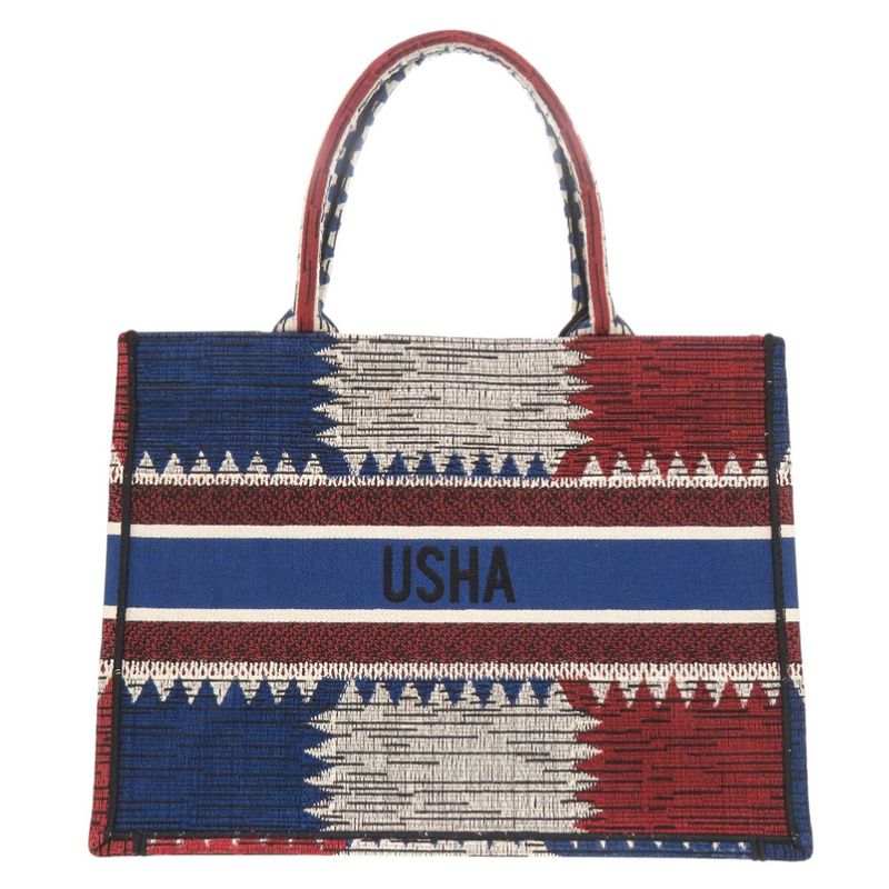 Dior Book Tote French Flag Canvas Blue Red