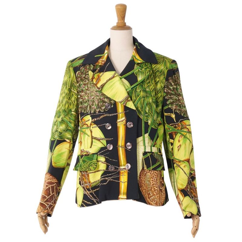 Hermes Vintage Jacket Double Breasted All Over Pattern