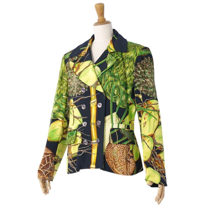 Hermes Vintage Jacket Double Breasted All Over Pattern