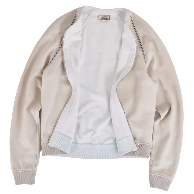 Hermes Jacket Sweatshirt Riba Beige Blue