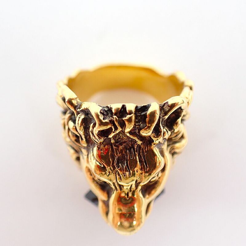 Gucci Lion Head Color Stone Ring