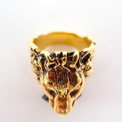 Gucci Lion Head Color Stone Ring
