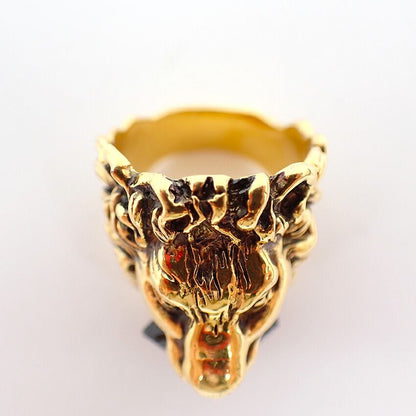 Gucci Lion Head Color Stone Ring