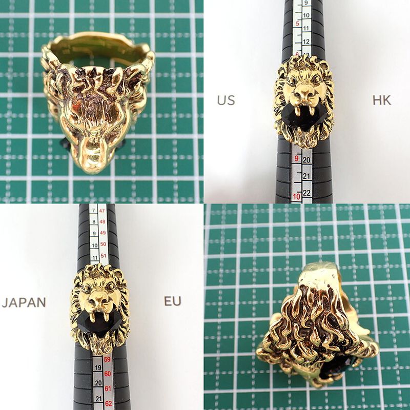 Gucci Lion Head Color Stone Ring