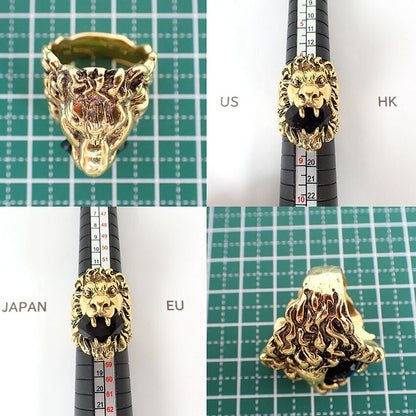 Gucci Lion Head Color Stone Ring