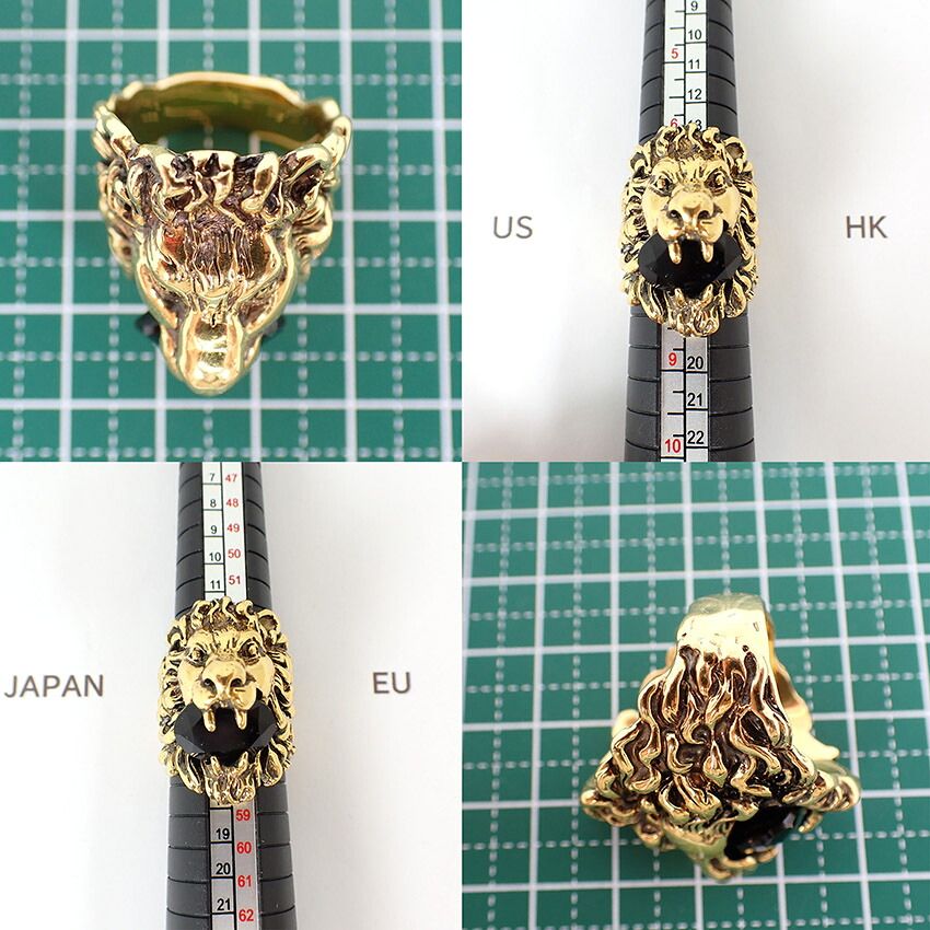 Gucci Lion Head Color Stone Ring
