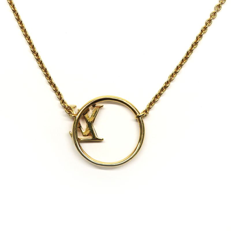 Louis Vuitton LV Eclipse Necklace Round Circle Gold