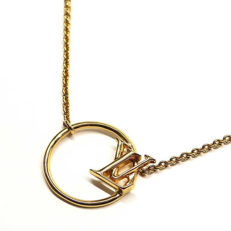 Louis Vuitton LV Eclipse Necklace Round Circle Gold