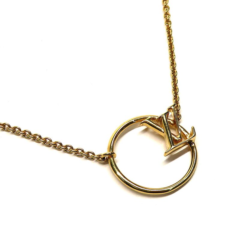 Louis Vuitton LV Eclipse Necklace Round Circle Gold
