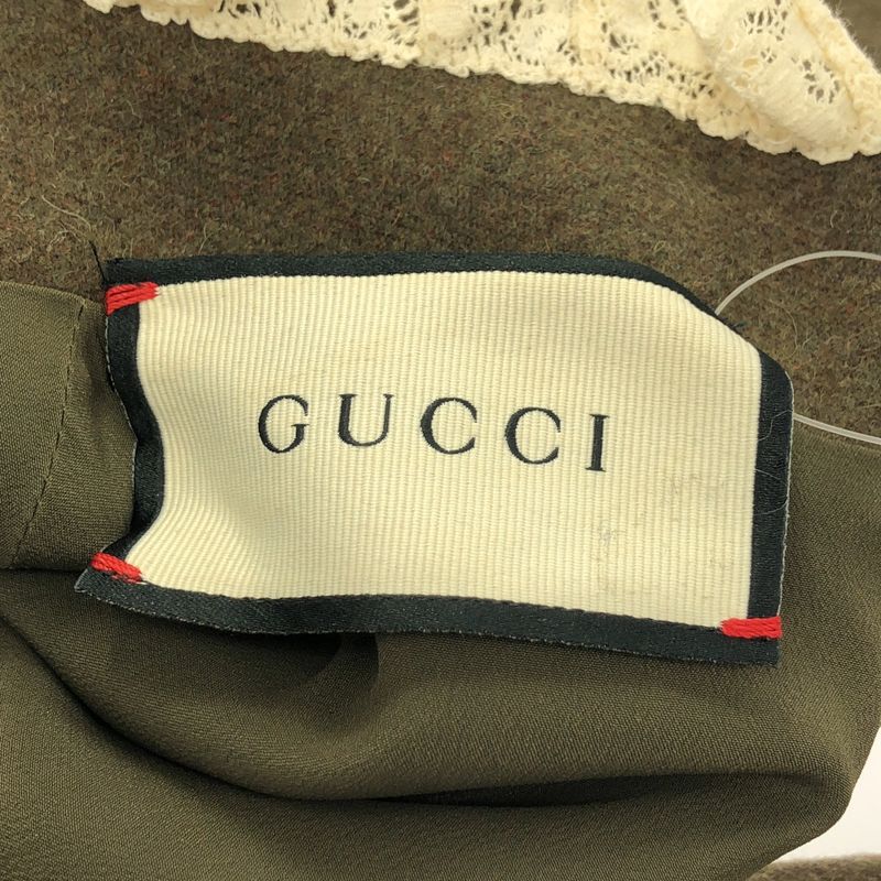 Gucci Sample Wool Dress Khaki