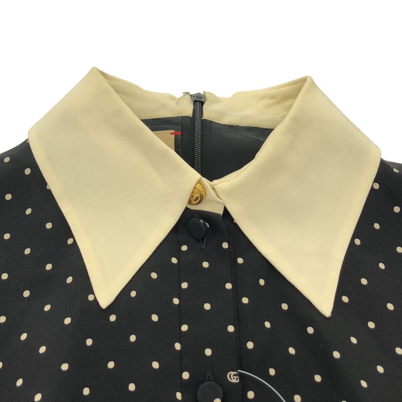 Gucci Silk Dot Dress Black 38