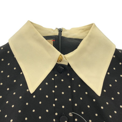 Gucci Silk Dot Dress Black 38