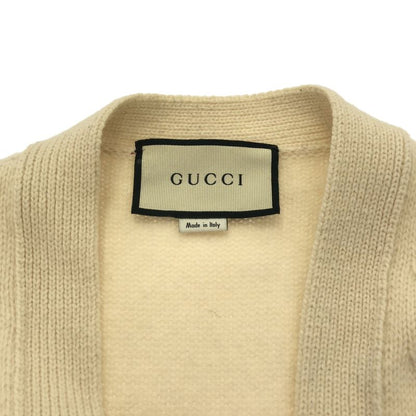 Gucci Embroidered Long Knit Cardigan White XS