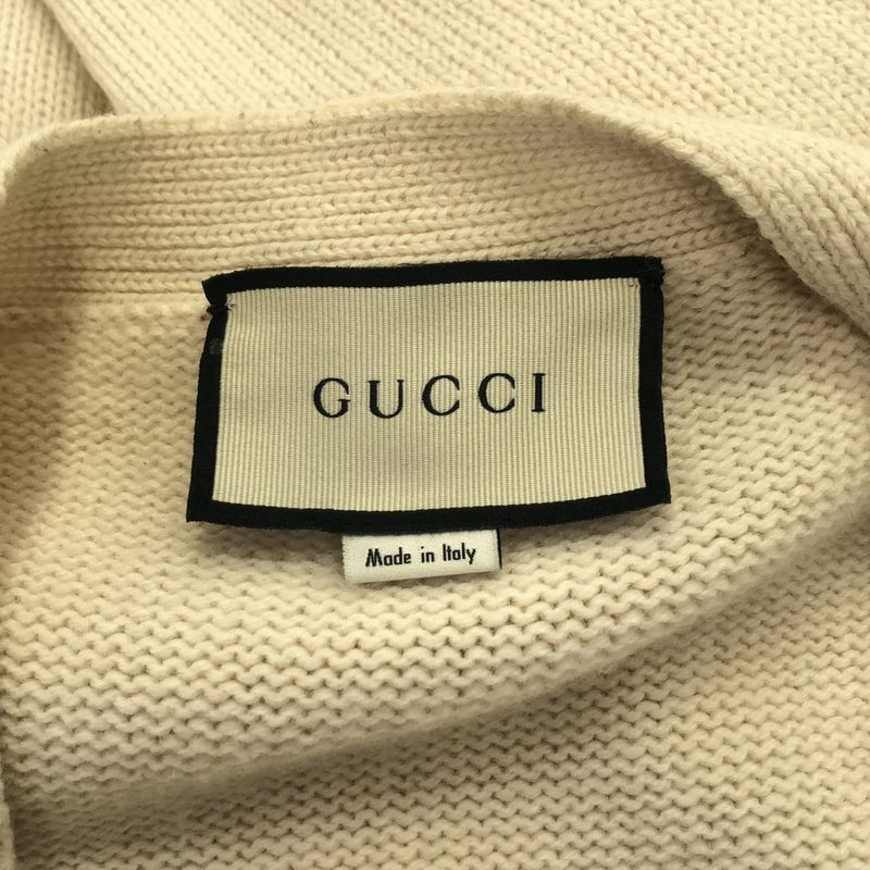 Gucci Embroidered Long Knit Cardigan White XS