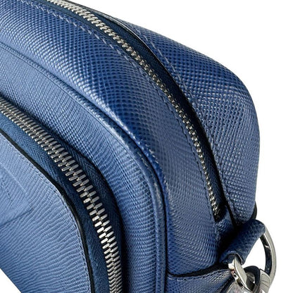 Prada Shoulder Bag Leather Blue