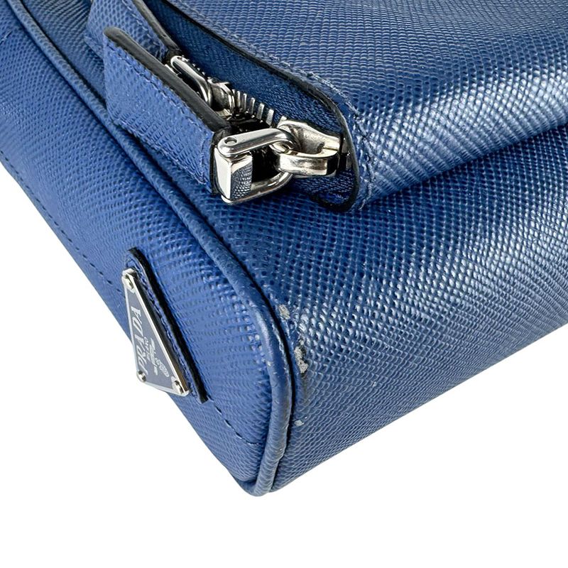 Prada Shoulder Bag Leather Blue