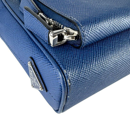 Prada Shoulder Bag Leather Blue