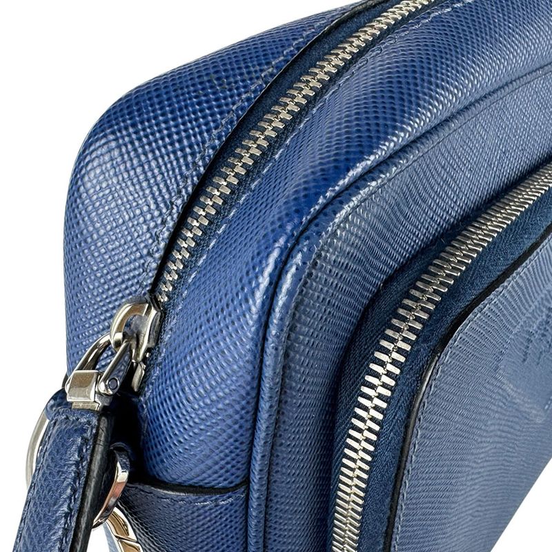 Prada Shoulder Bag Leather Blue