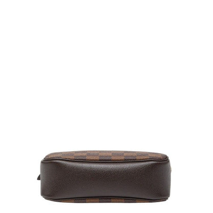 Louis Vuitton Damier Trousse Makeup Pouch Handbag Brown