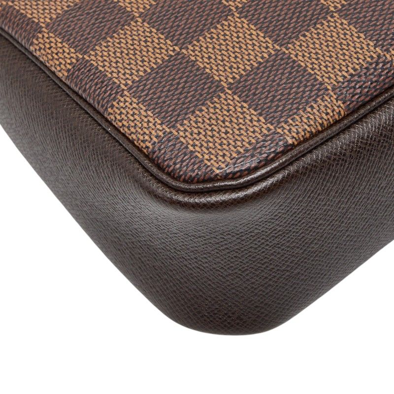 Louis Vuitton Damier Trousse Makeup Pouch Handbag Brown