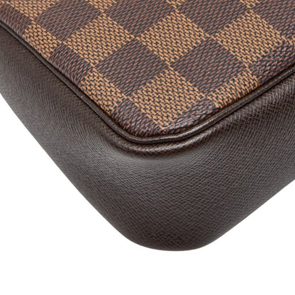 Louis Vuitton Damier Trousse Makeup Pouch Handbag Brown