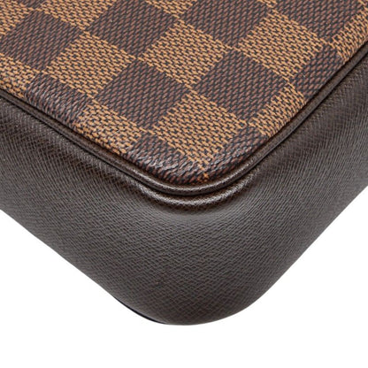 Louis Vuitton Damier Trousse Makeup Pouch Handbag Brown