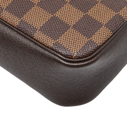 Louis Vuitton Damier Trousse Makeup Pouch Handbag Brown