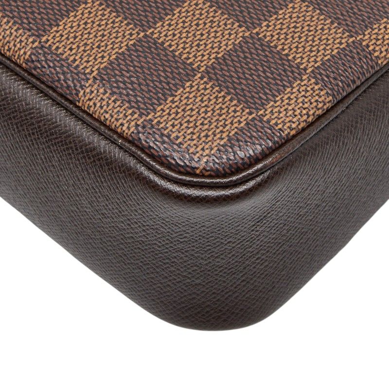 Louis Vuitton Damier Trousse Makeup Pouch Handbag Brown