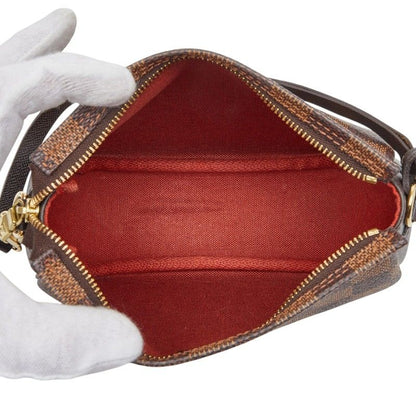 Louis Vuitton Damier Trousse Makeup Pouch Handbag Brown