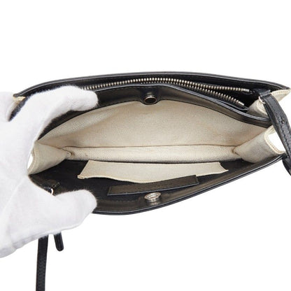 Balenciaga Navy Pochette White Black Canvas Leather Shoulder Bag