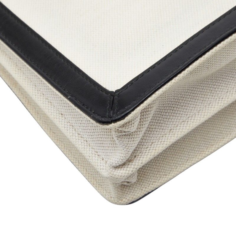 Balenciaga Navy Pochette White Black Canvas Leather Shoulder Bag