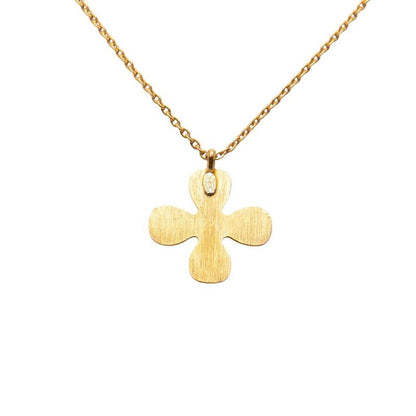 Chanel Clover Motif CC Logo Gold Plated Necklace