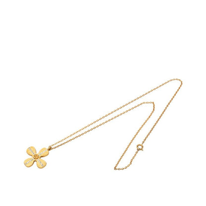 Chanel Clover Motif CC Logo Gold Plated Necklace