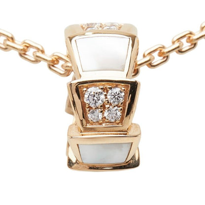Bvlgari Serpenti Pink Gold Diamond Mother of Pearl Necklace