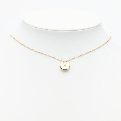 Cartier Amulet de XS 18K Yellow Gold Diamond White Shell Necklace