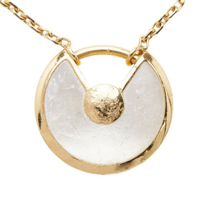 Cartier Amulet de XS 18K Yellow Gold Diamond White Shell Necklace