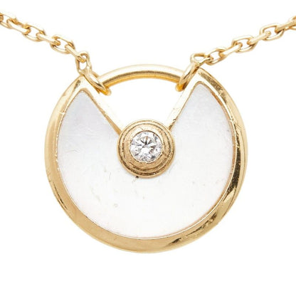 Cartier Amulet de XS 18K Yellow Gold Diamond White Shell Necklace