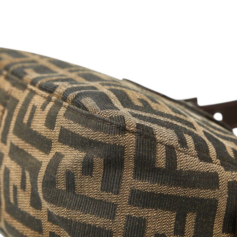 Fendi Zucca Mamma Baguette Shoulder Bag Brown Canvas Leather