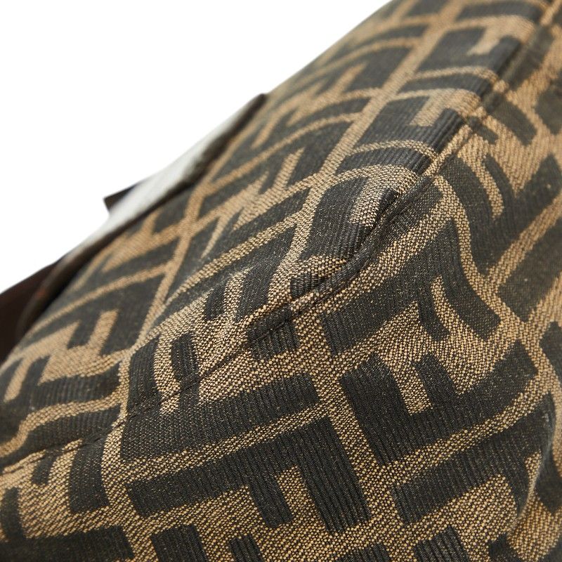 Fendi Zucca Mamma Baguette Shoulder Bag Brown Canvas Leather