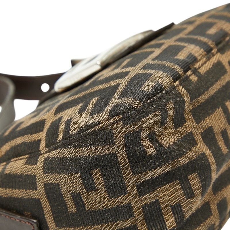 Fendi Zucca Mamma Baguette Shoulder Bag Brown Canvas Leather
