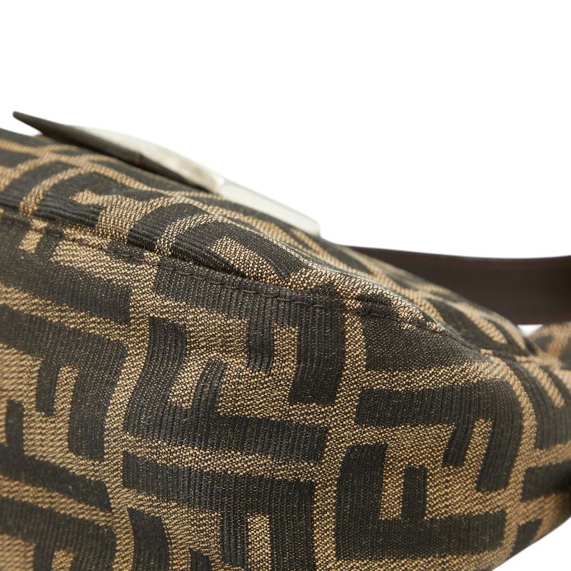 Fendi Zucca Mamma Baguette Shoulder Bag Brown Canvas Leather