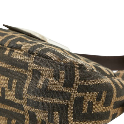 Fendi Zucca Mamma Baguette Shoulder Bag Brown Canvas Leather