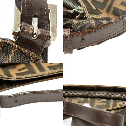 Fendi Zucca Mamma Baguette Shoulder Bag Brown Canvas Leather
