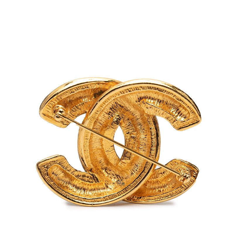 Chanel Quilted CC Logo Gold Plated Brooch