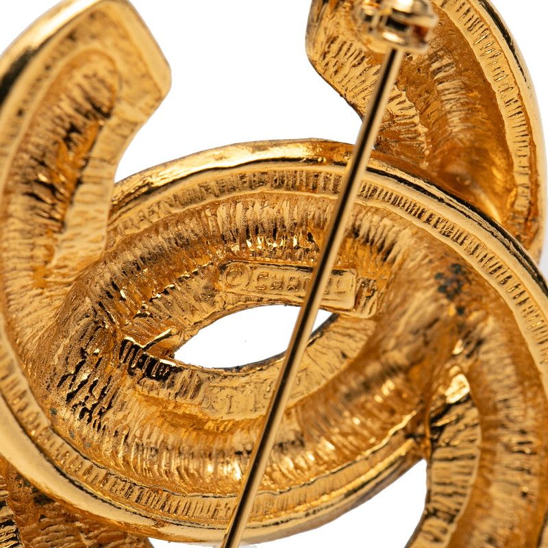 Chanel Quilted CC Logo Gold Plated Brooch