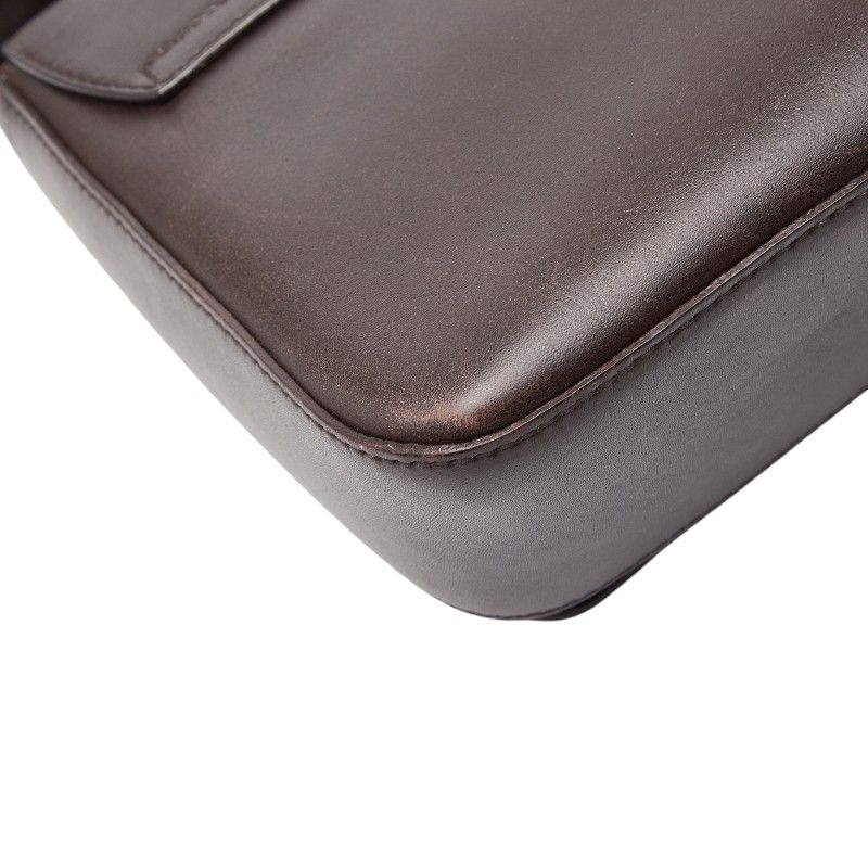 Prada Crossbody Shoulder Bag Brown Leather