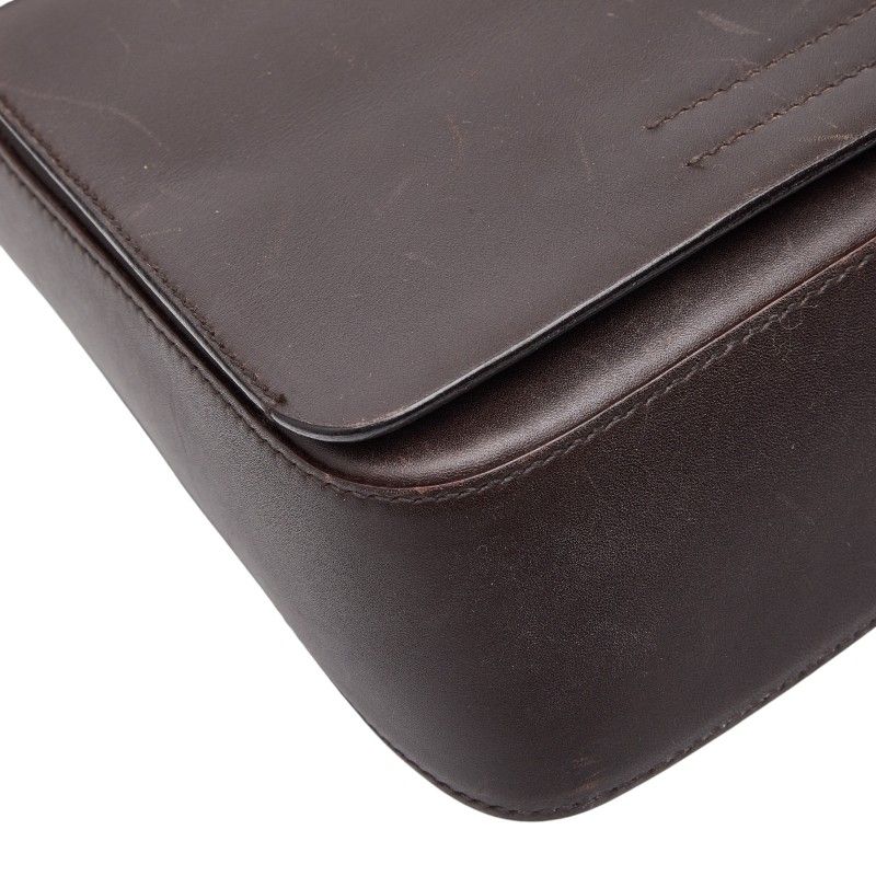 Prada Crossbody Shoulder Bag Brown Leather
