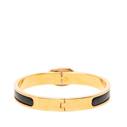 Hermes Mini Click PM Chaine D'ancre Bangle Bracelet Gold Black Plated